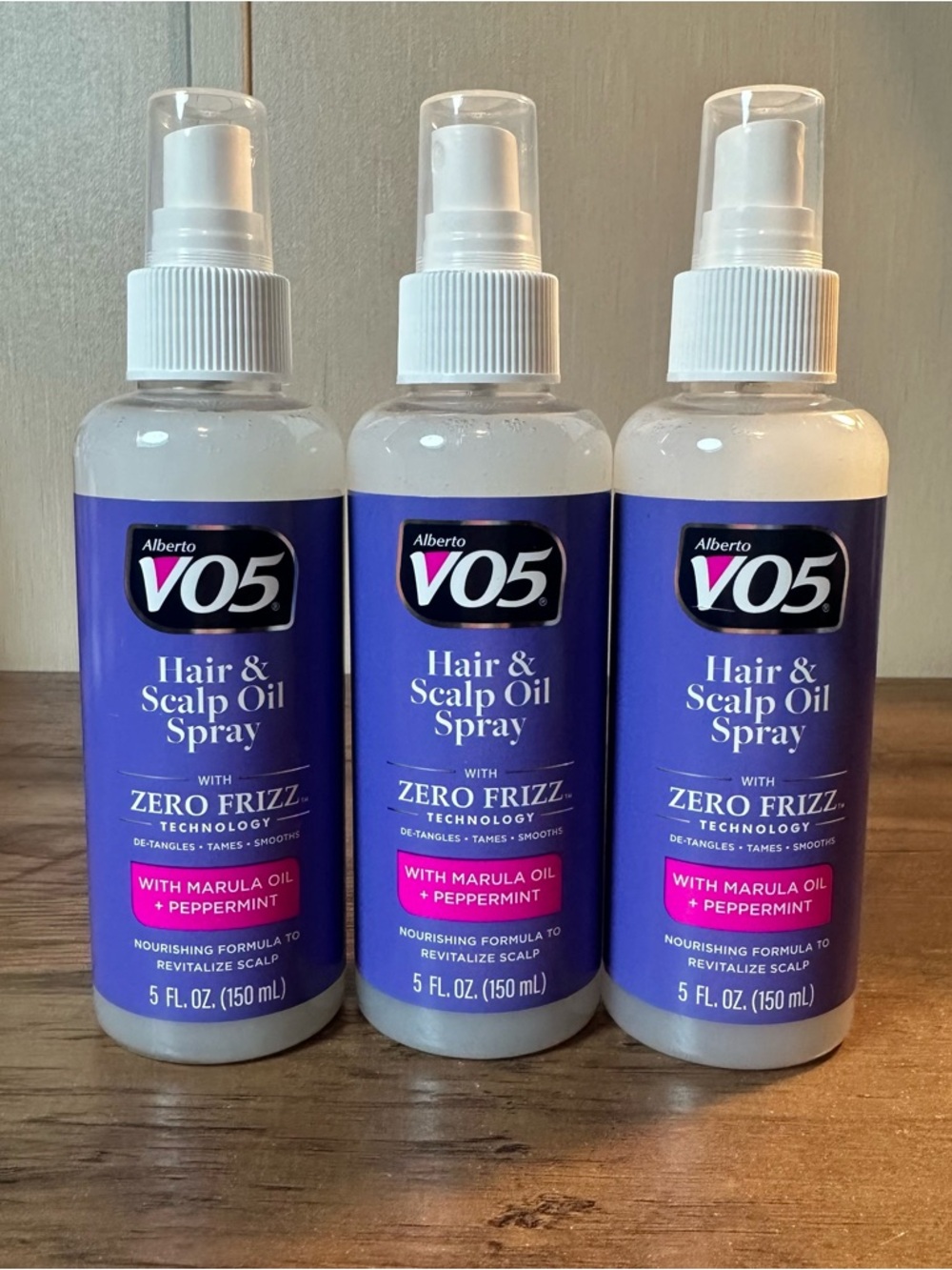 Alberto VO5 Zero Frizz Hair & Scalp Oil Spray With Marula & Peppermint 3 Ct 5Oz